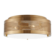 Vander Medium 3-Light Flush Mount in Satin Brass