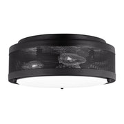 Vander Medium 3-Light Flush Mount in Midnight Black