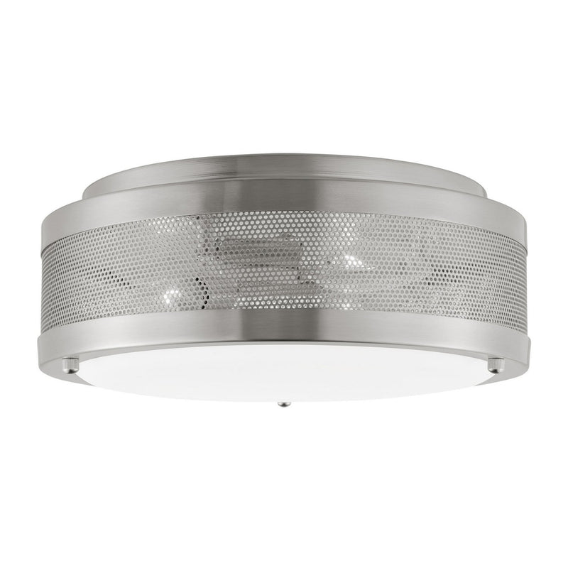 Vander Medium 3-Light Flush Mount in Brushed Nickel