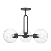 Codyn 3-Light Semi-Flush Mount in Midnight Black