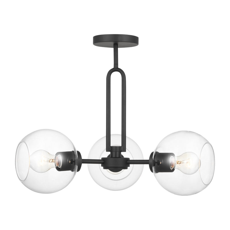 Codyn 3-Light Semi-Flush Mount in Midnight Black