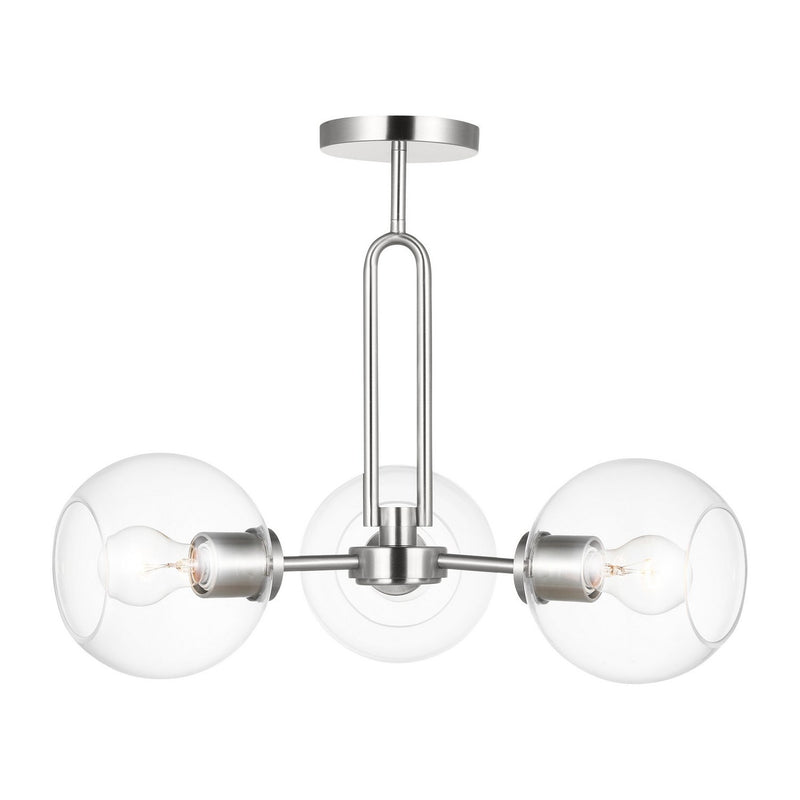 Codyn 3-Light Semi-Flush Mount in Brushed Nickel