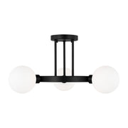 Clybourn 3-Light Semi-Flush Mount in Midnight Black