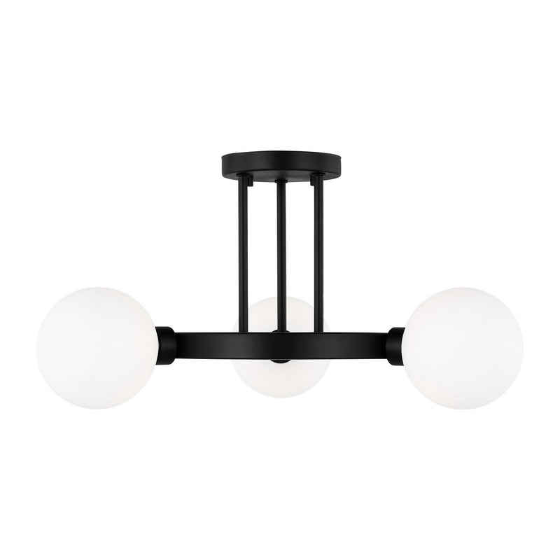 Clybourn 3-Light Semi-Flush Mount in Midnight Black
