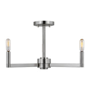 Fullton 3-Light Candle Semi-Flush Mount in Brushed Nickel