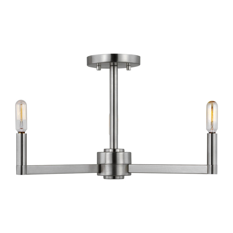 Fullton 3-Light Candle Semi-Flush Mount in Brushed Nickel
