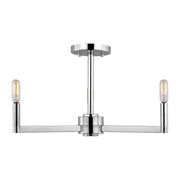 Fullton 3-Light Candle Semi-Flush Mount in Chrome