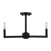 Fullton 3-Light Candle Semi-Flush Mount in Midnight Black