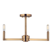 Fullton 3-Light Candle Semi-Flush Mount in Satin Brass