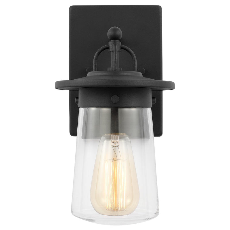 Tybee Small Outdoor Wall Lantern in Black