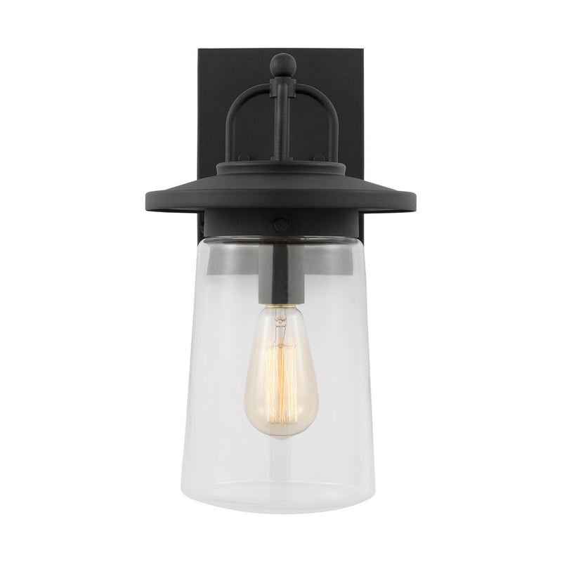 Tybee One Light Outdoor Wall Lantern in Black