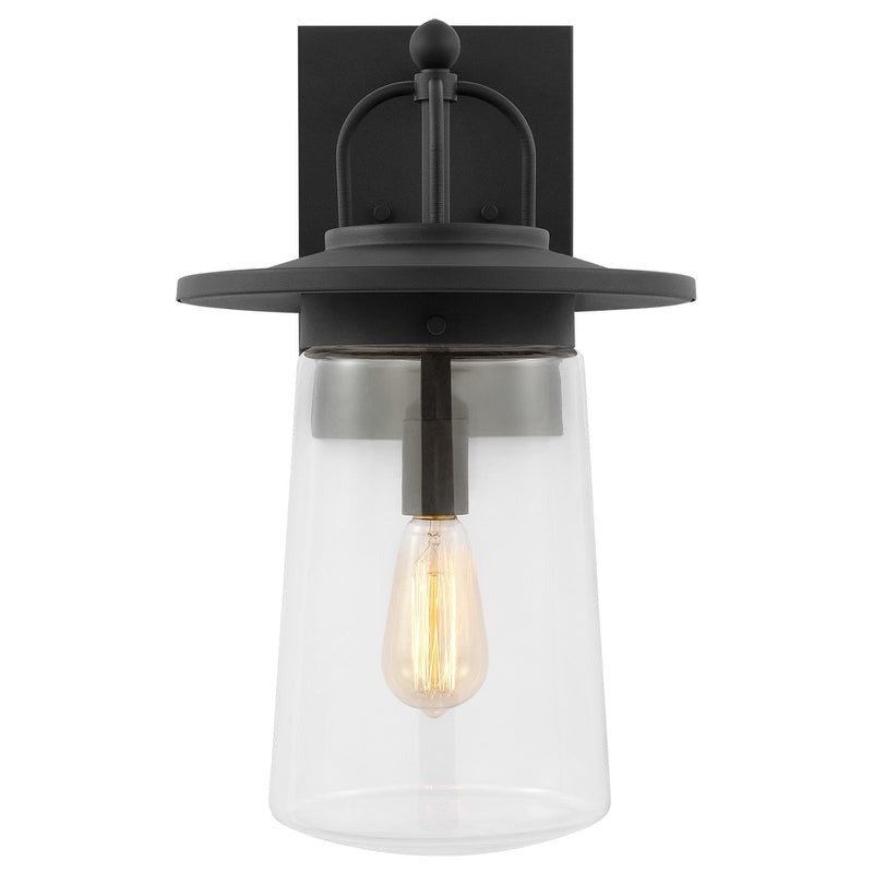Tybee Large Outdoor Wall Lantern in Black