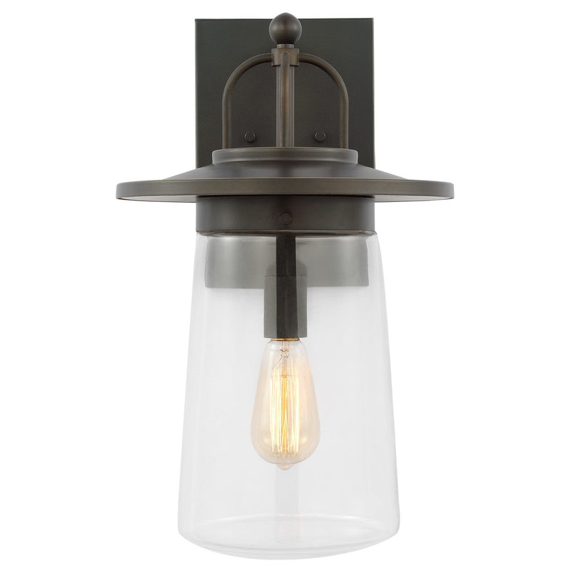 Tybee Large Outdoor Wall Lantern in Antique Bronze
