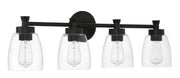 Henning 4 Light 30" Vanity in Flat Black