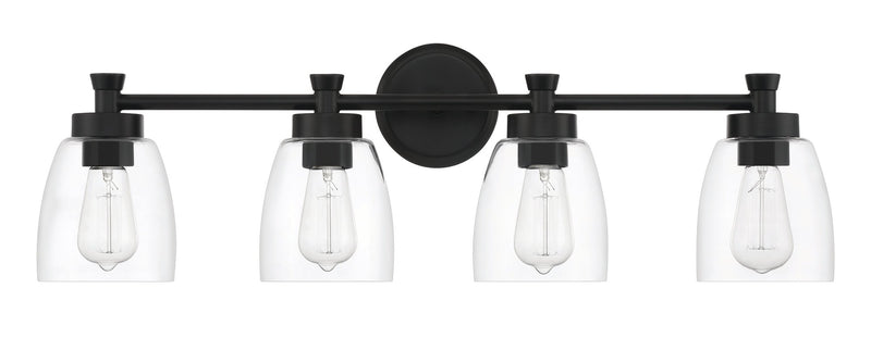Henning 4 Light 30" Vanity in Flat Black