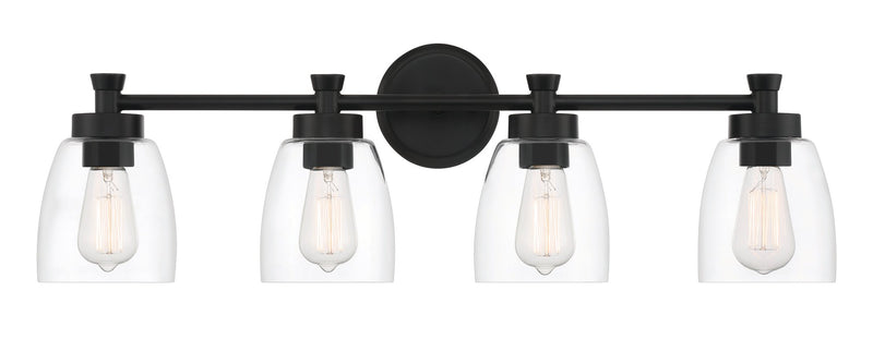 Henning 4 Light 30" Vanity in Flat Black