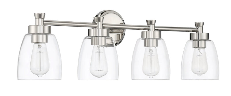 Henning 4 Light 30" Vanity in Polished Nickel