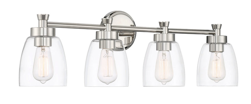 Henning 4 Light 30" Vanity in Polished Nickel