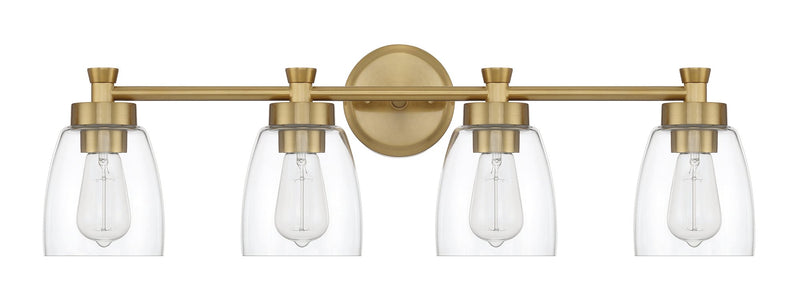 Henning 4 Light 30" Vanity in Satin Brass