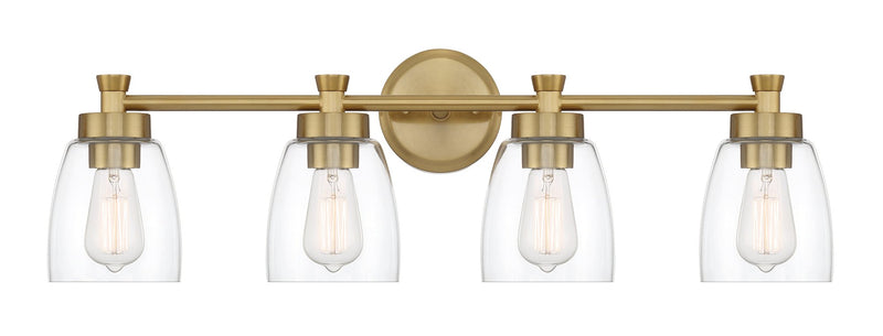 Henning 4 Light 30" Vanity in Satin Brass