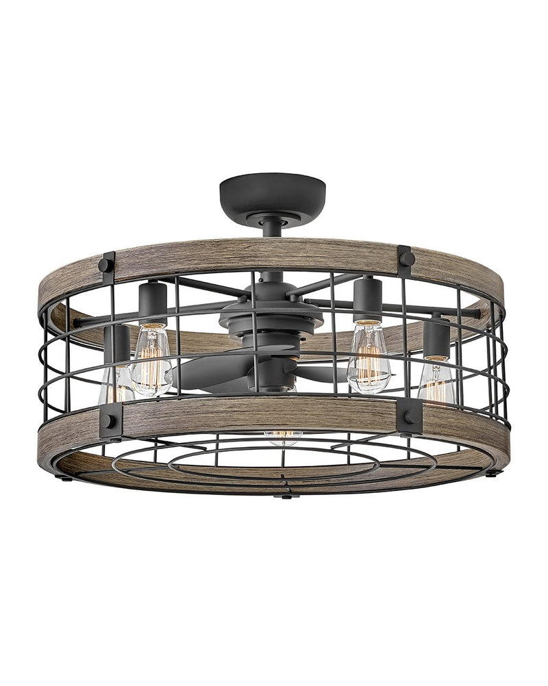 Bryce 27" Fandelier Ceiling Fan with Light in Matte Black