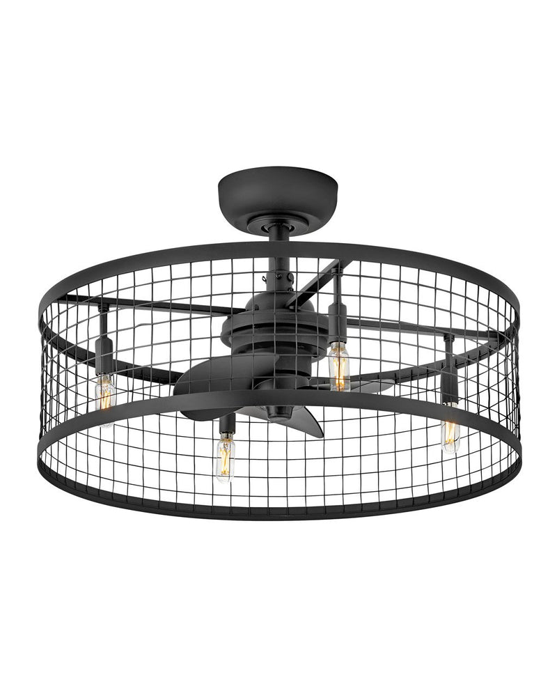 Finnigan 24" Ceiling Fan with Light in Matte Black