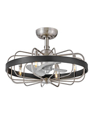 Eli 22" Fandelier Ceiling Fan with Light in Brushed Nickel / Silver