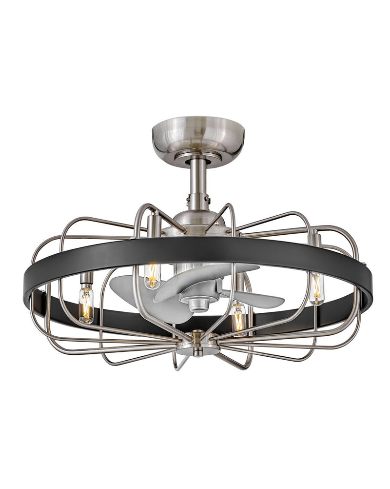Eli 22" Fandelier Ceiling Fan with Light in Brushed Nickel / Silver