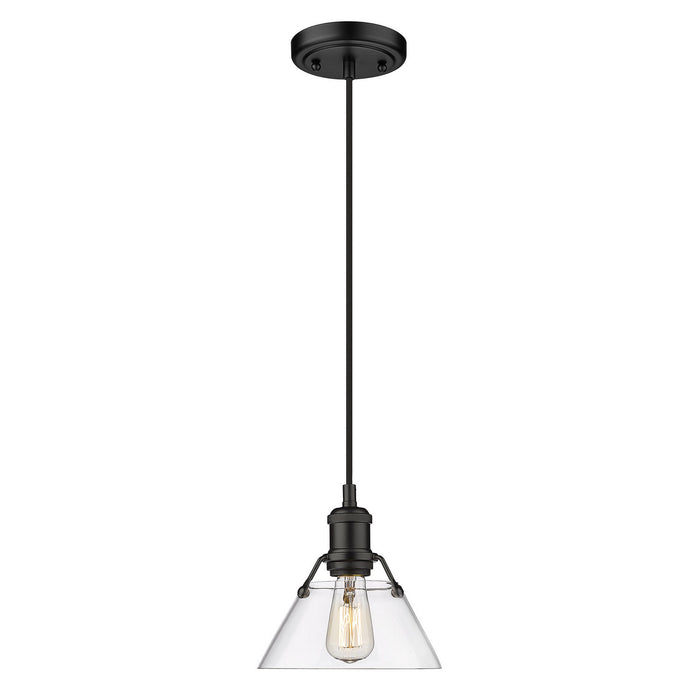 Orwell Small Pendant in Matte Black with Clear Glass