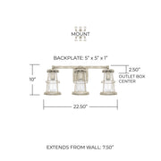 Beaufort 3-Light Bath Vanity Light in Mystic Sand