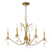 Eden 5 Light Chandelier in Charcoal Gold Leaf
