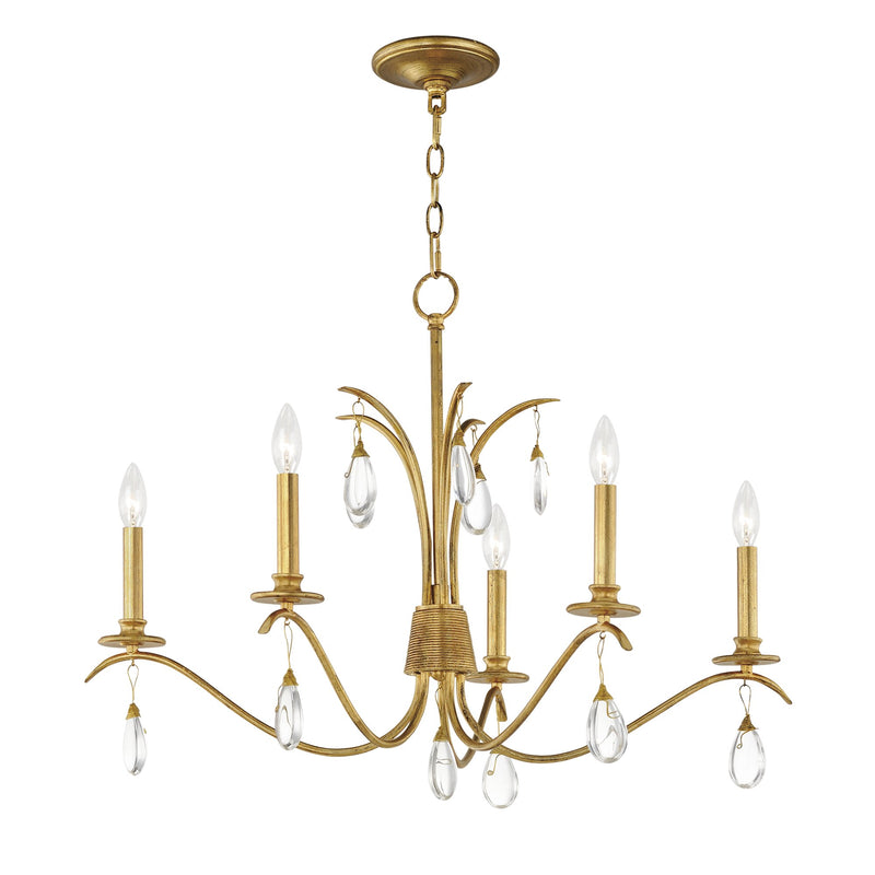 Eden 5 Light Chandelier in Charcoal Gold Leaf