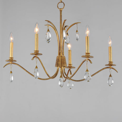Eden 5 Light Chandelier in Charcoal Gold Leaf