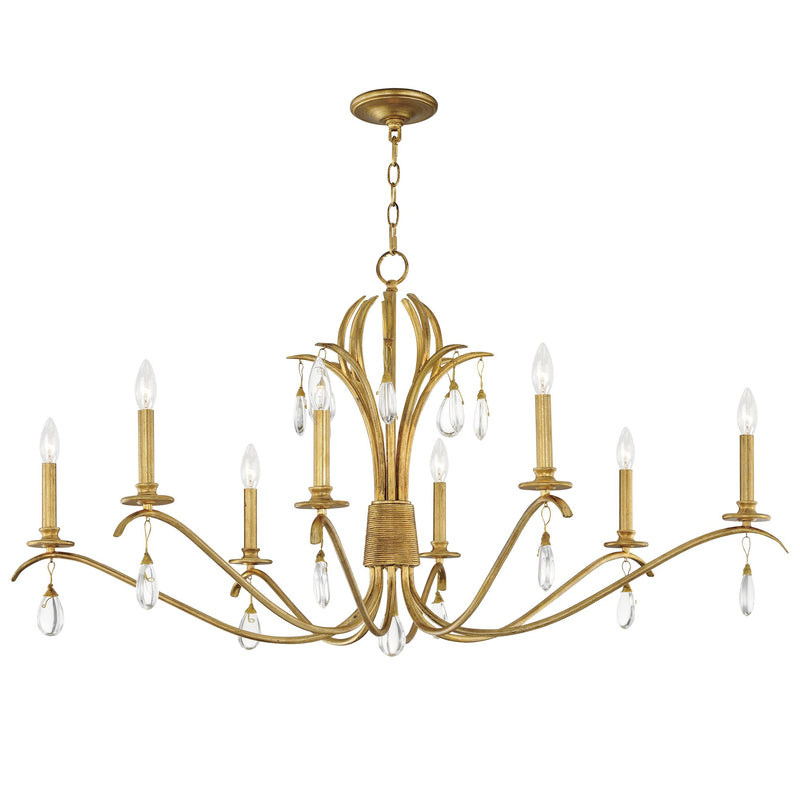 Eden 8 Light Chandelier in Charcoal Gold Leaf