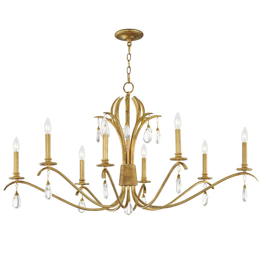 Eden 8 Light Chandelier in Charcoal Gold Leaf