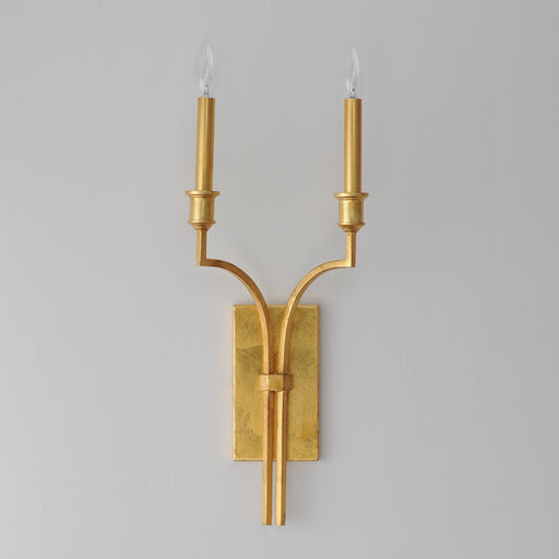 Normandy 2 Light Wall Sconce in Gold Leaf