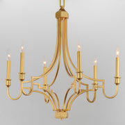 Normandy 6 Light Chandelier in Gold Leaf