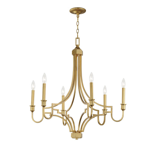 Normandy 6 Light Chandelier in Gold Leaf
