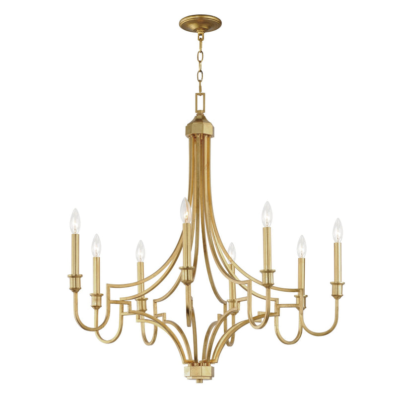 Normandy 8 Light Chandelier in Gold Leaf