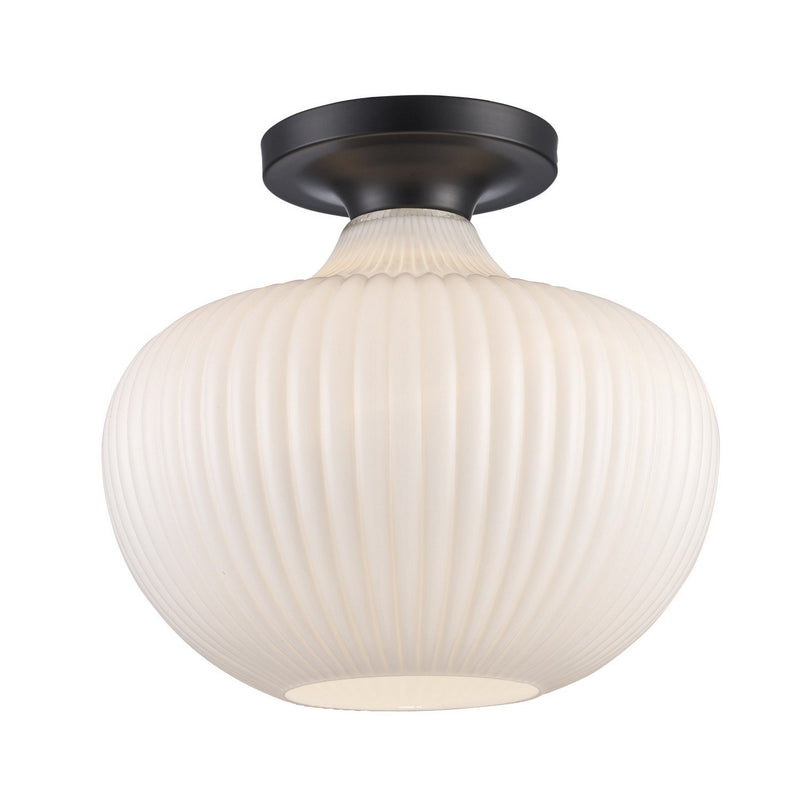 Aristo 12" Semi-Flush Mount in Black
