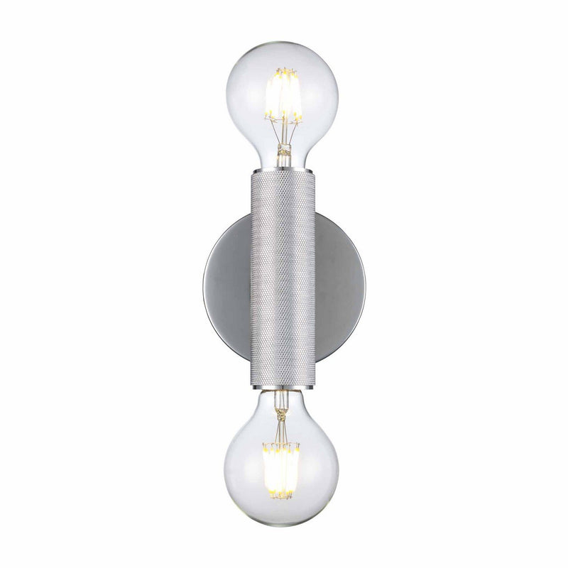 Auburn 2-Light 6" Wall Sconce in Black or Chrome in Polished Chrome