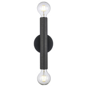 Auburn 2-Light 12" Wall Sconce in Black or Chrome in Black
