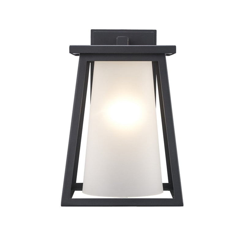 Kingsbury 1-Light 10.75" Outdoor Wall Lantern in Black