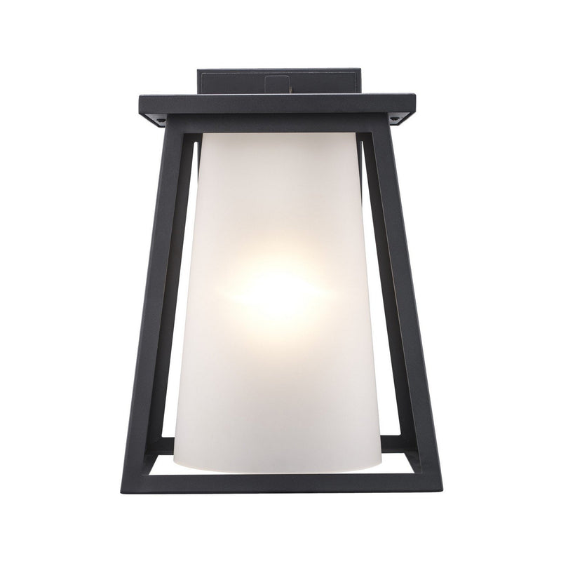 Kingsbury 1-Light 13.5" Outdoor Wall Lantern in Black