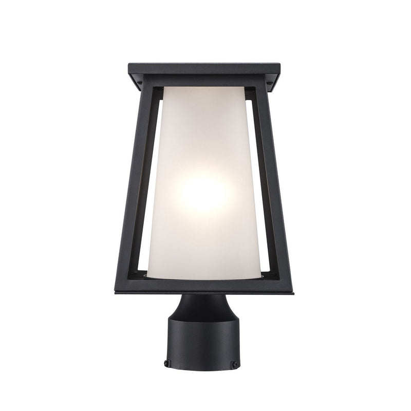 Kingsbury 1-Light 13" Outdoor Post Lantern in Black