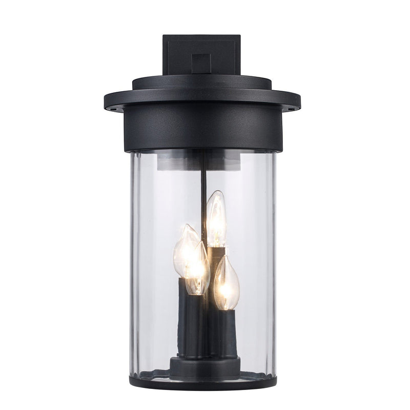 Carmel 4-Light 19" Outdoor Wall Lantern in Black