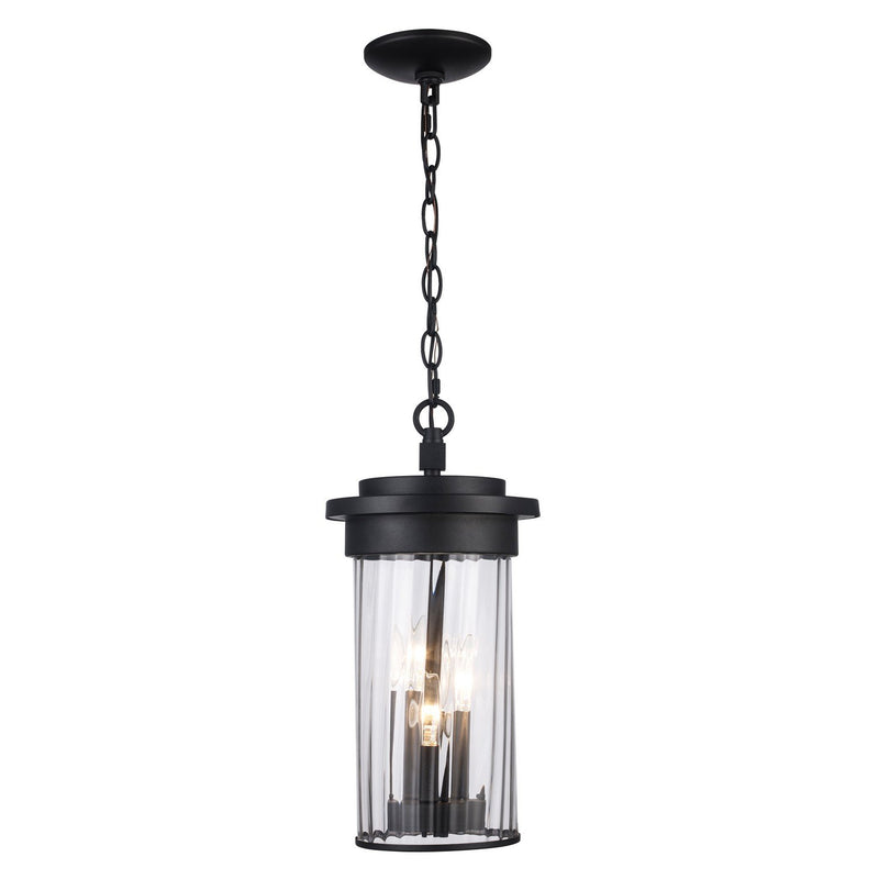Carmel 3-Light 8" Outdoor Hanging Lantern in Black