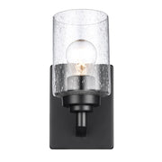 Mod Pod 1-Light 9" Seeded Glass Bath Sconce in Black