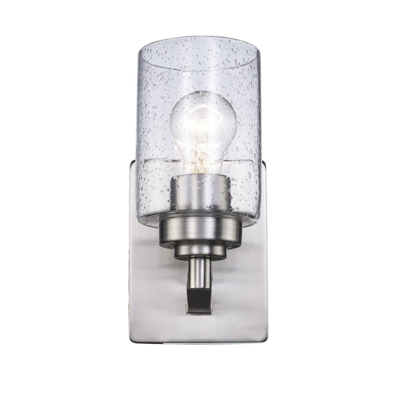 Mod Pod 1-Light 9" Seeded Glass Bath Sconce in Brushed Nickel