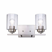 Mod Pod 2-Light 14.25" Seeded Glass Vanity Light in Brushed Nickel